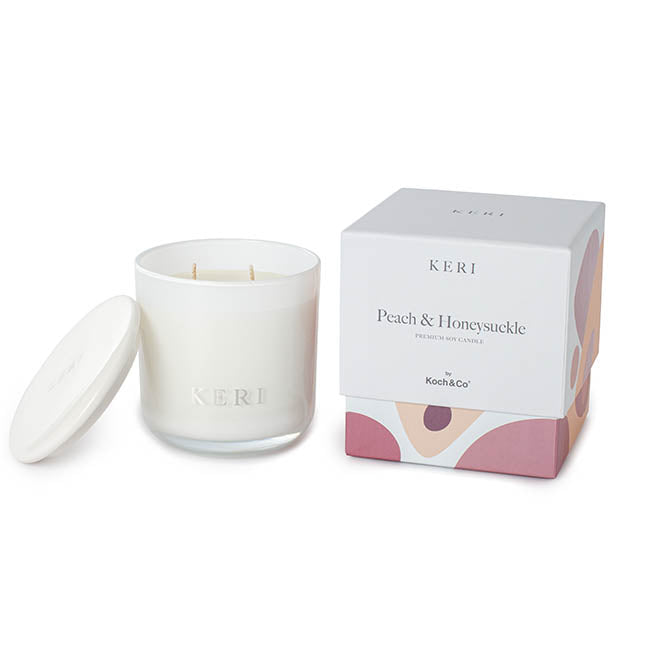 Peach and  Honeysuckle Soy Candle