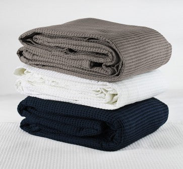 Jason Cotton Waffle Blankets White