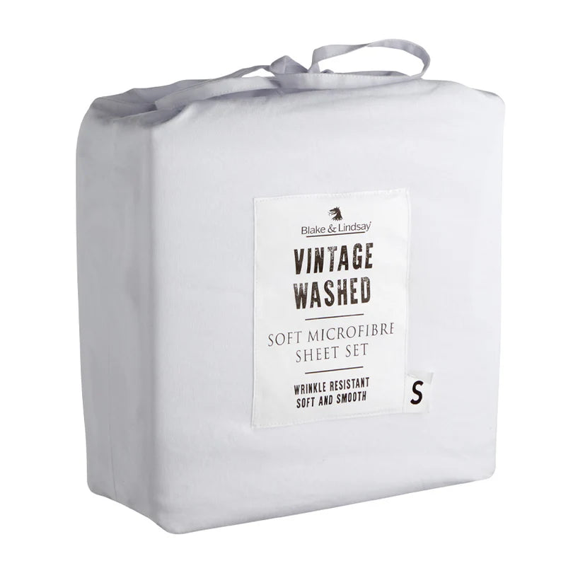 Vintage Washed Soft Microfibre Sheet Set