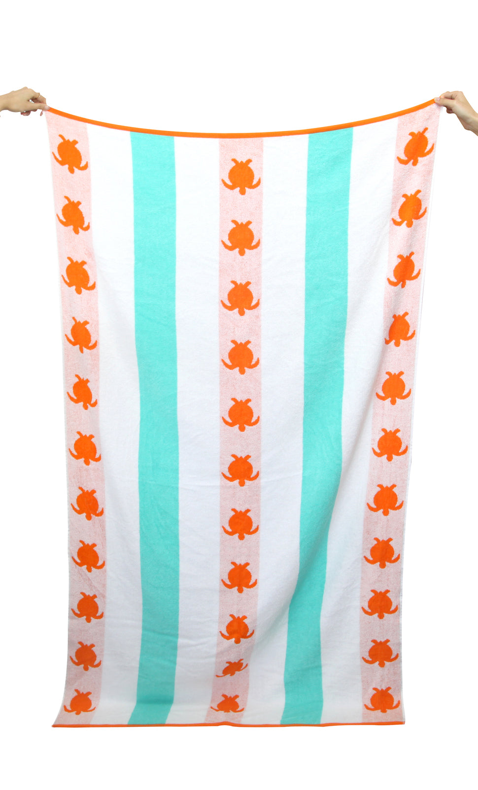 Large Orange Turtle Beach Towel