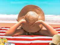 Large Red Stripe Beach Towel