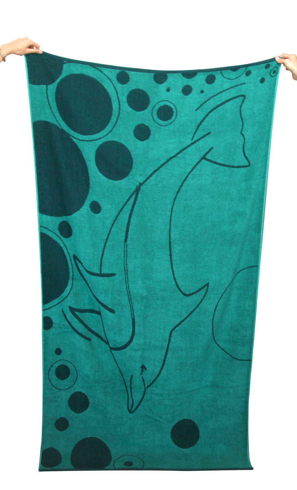 Large Teal Dolphin Beach Towel